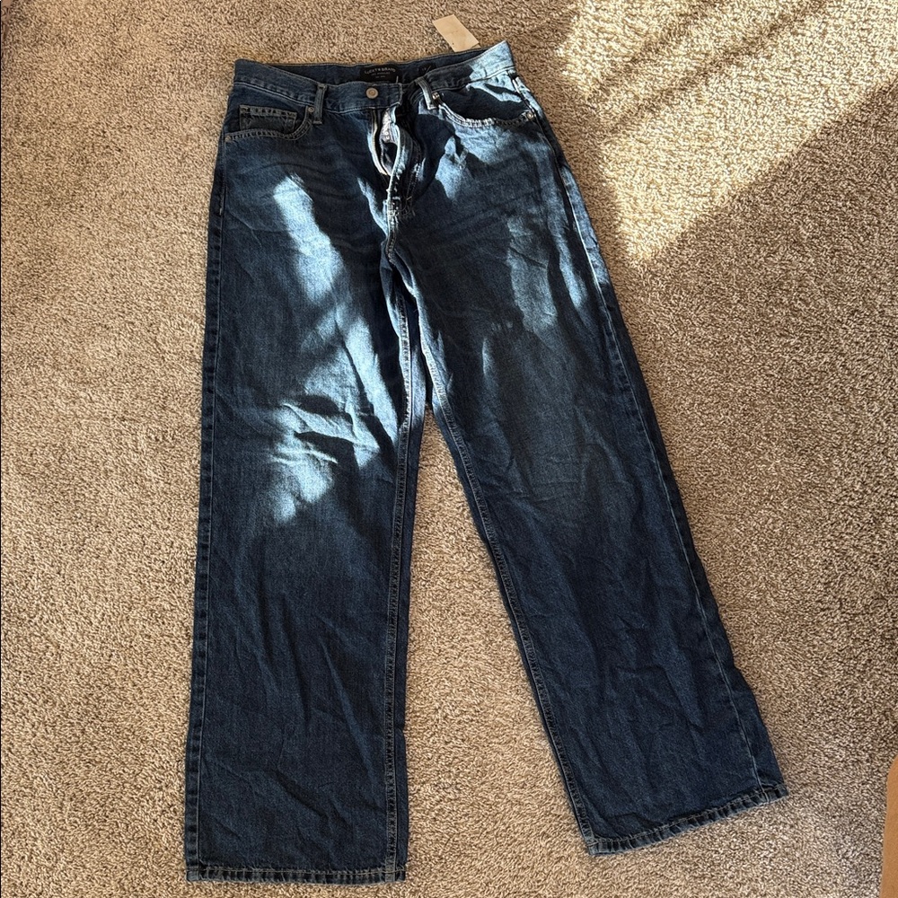 Lucky Brand Wide Leg Dark Indigo Jeans NWT 10